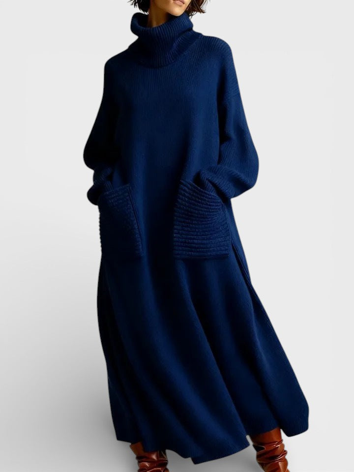 Elena™ | Vestido de punto de cuello alto