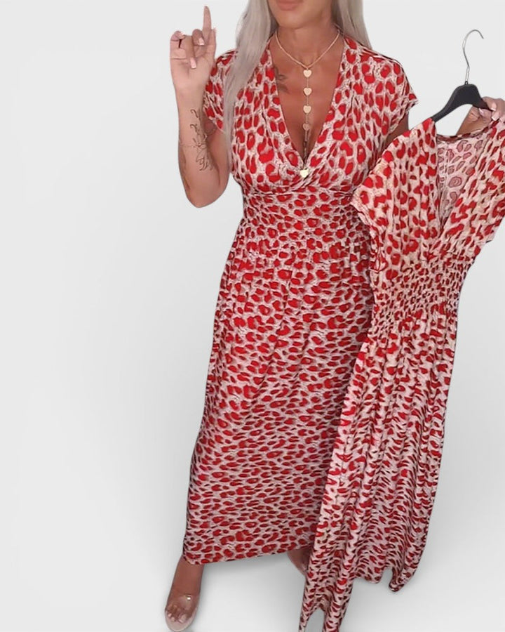 Elena™ | Vestido leopardo de escote en V