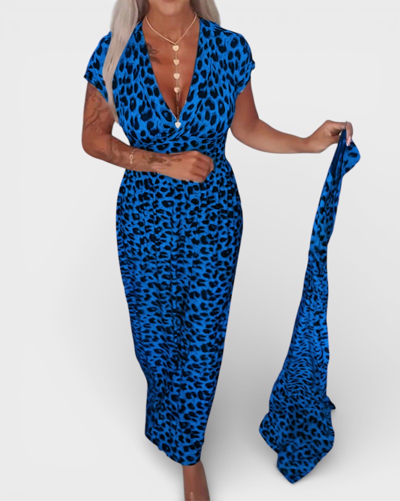 Elena™ | Vestido leopardo de escote en V