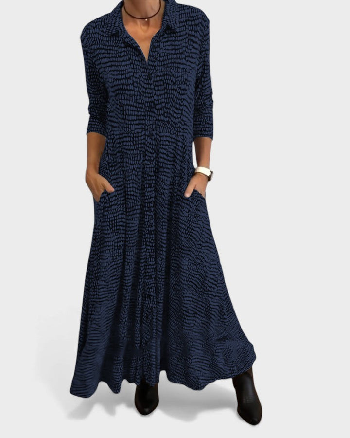 Julia™ | Vestido maxi de camisa fluido