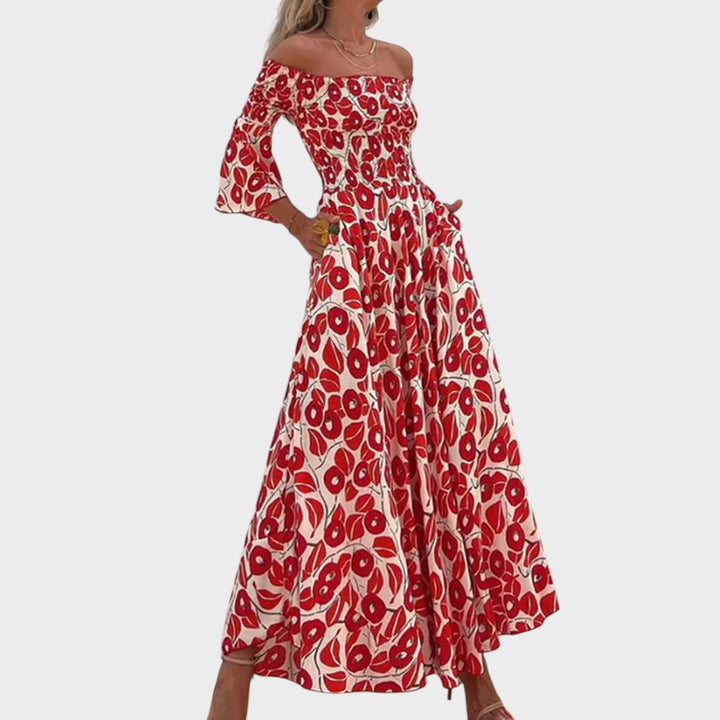 Veri™ | Vestido con Hombros al Aire y Cintura Elástica