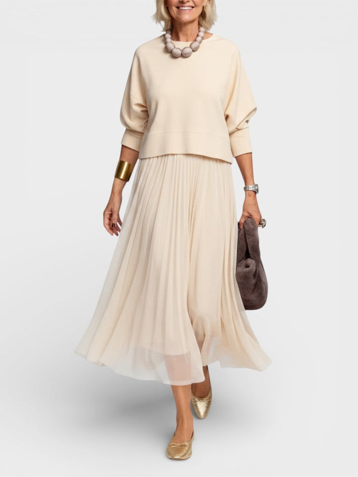 Claudia™ | Vestido de punto elegante con tul