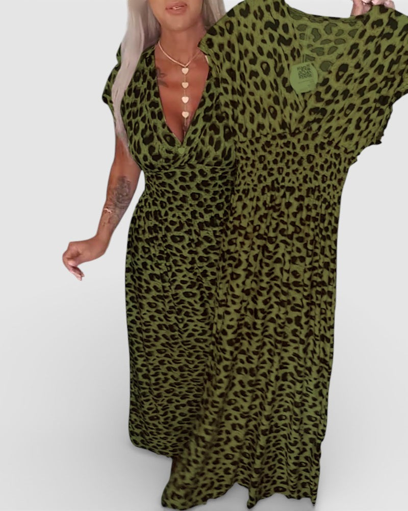 Elena™ | Vestido leopardo de escote en V