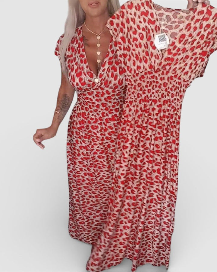 Elena™ | Vestido leopardo de escote en V