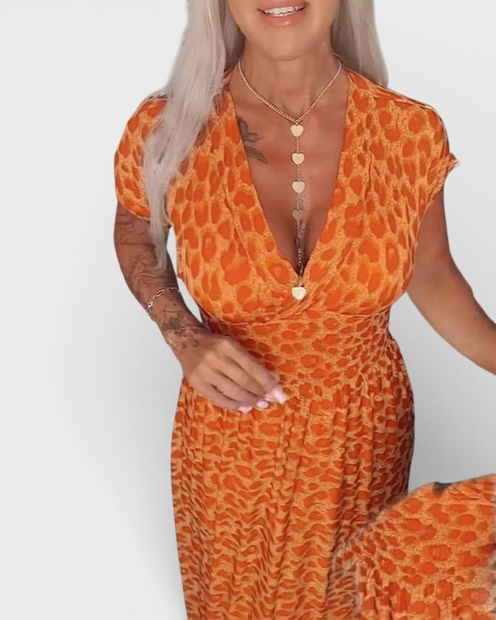 Elena™ | Vestido leopardo de escote en V
