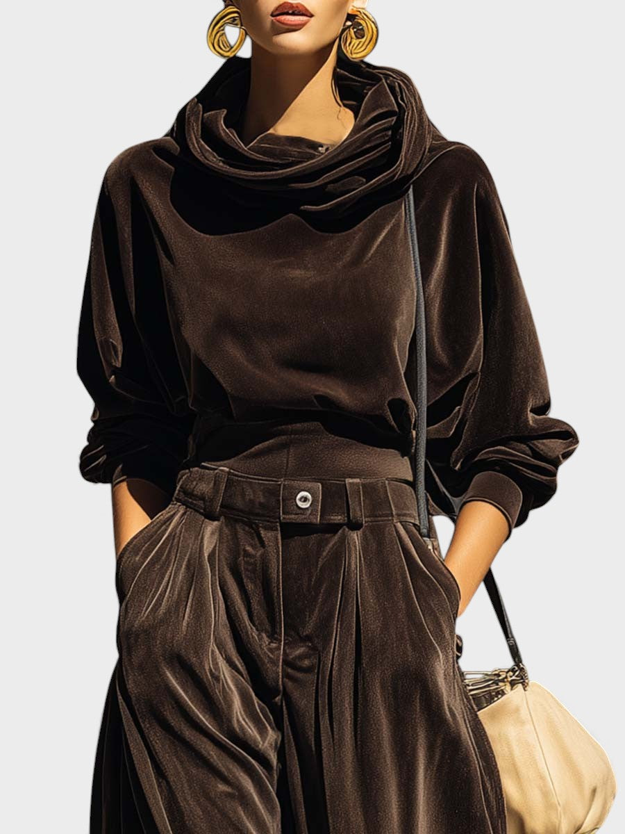 Carla™ | Conjunto de terciopelo con pantalones amplios