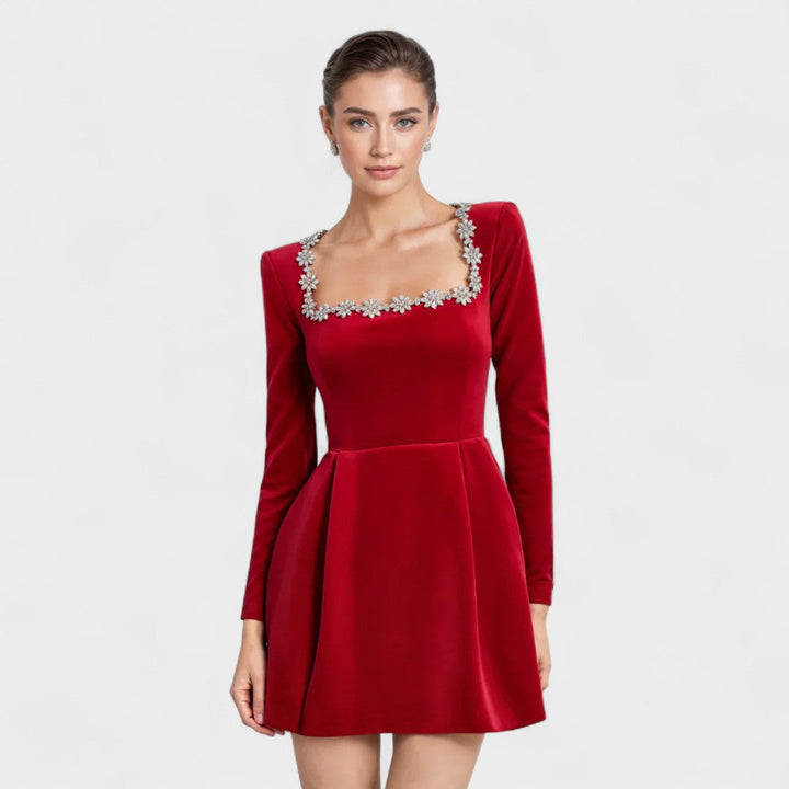 Valeria™ | Vestido corto de terciopelo elegante