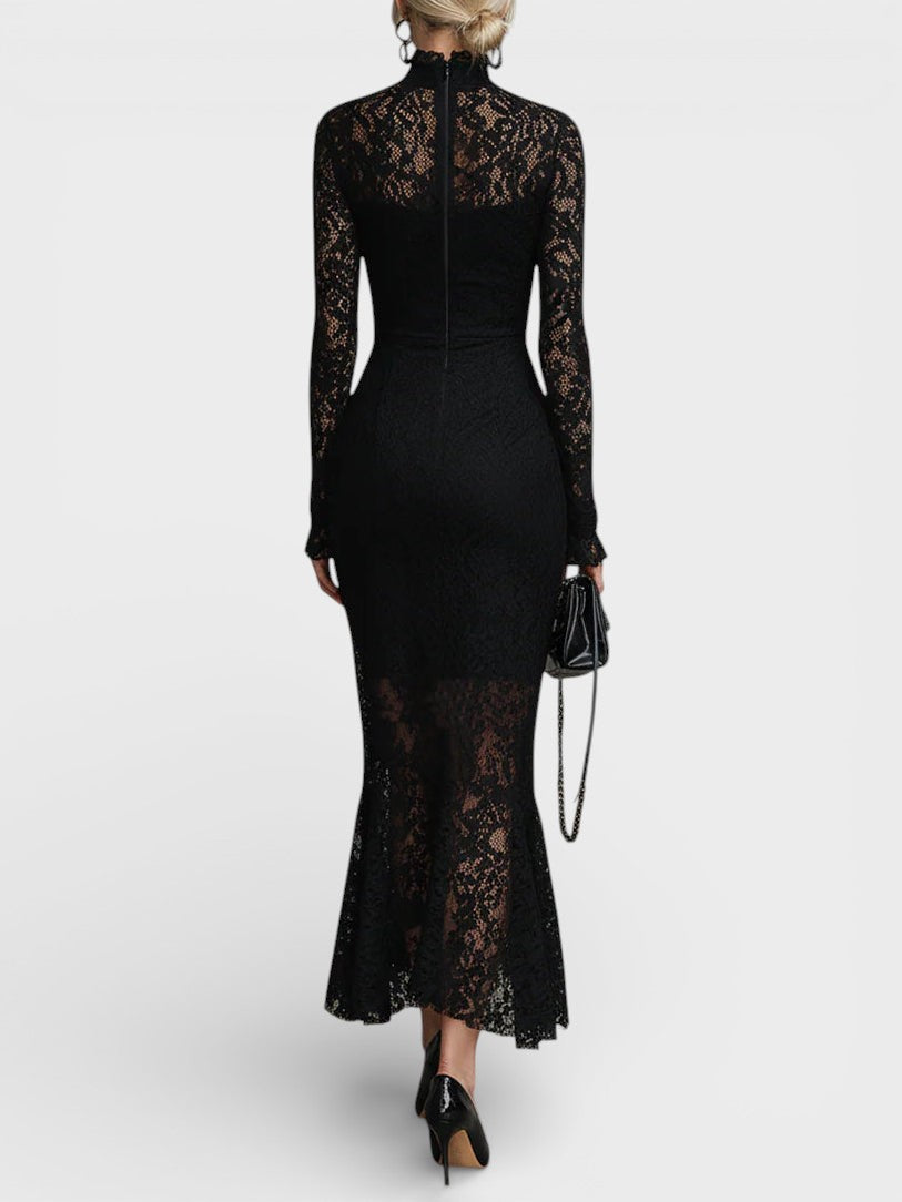 Florentina™ | Vestido maxi negro elegante