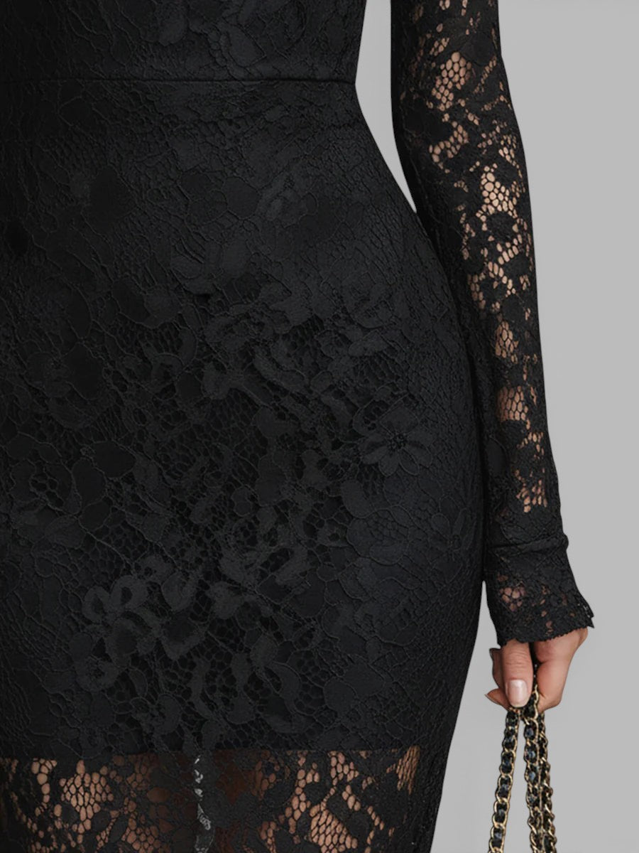 Florentina™ | Vestido maxi negro elegante