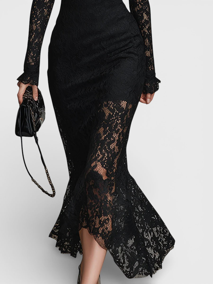 Florentina™ | Vestido maxi negro elegante