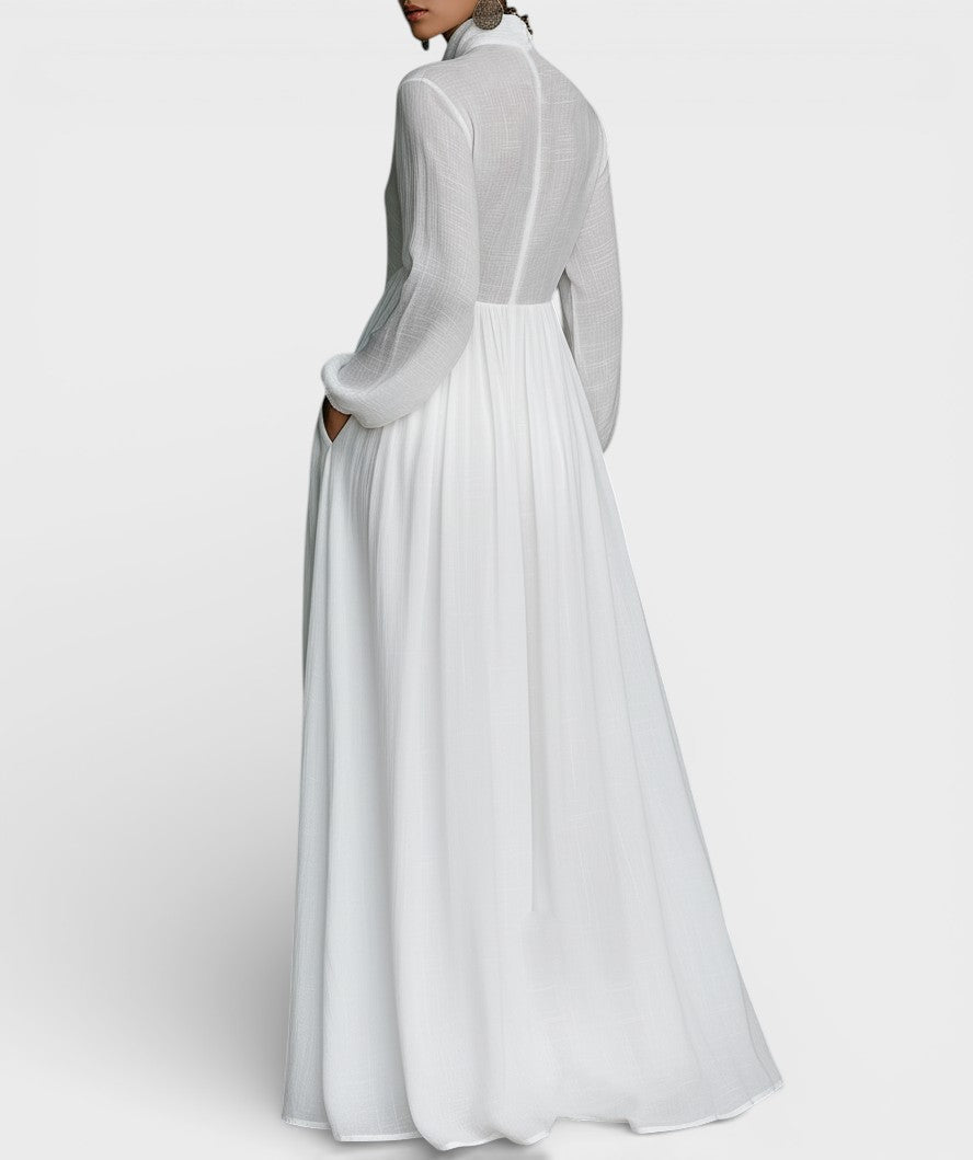 Amaia™ | Vestido maxi de algodón y lino