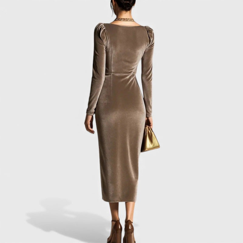 Sara™ | Vestido de terciopelo plisado favorecedor