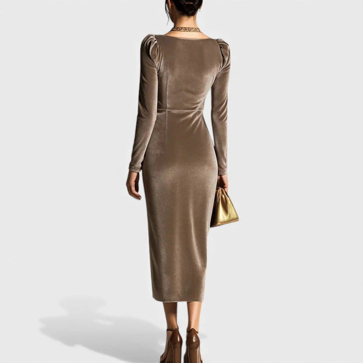 Sara™ | Vestido de terciopelo plisado favorecedor