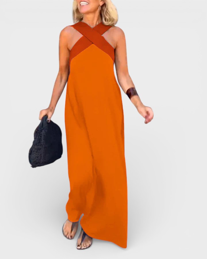 Cayetana™ | Vestido largo con escote cruzado