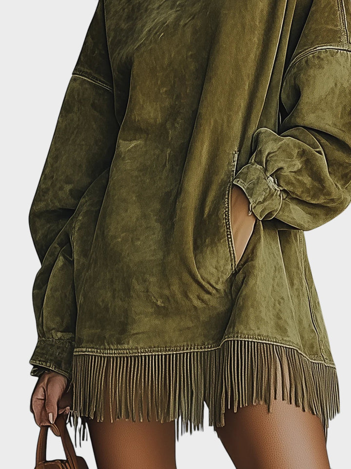 Carlota™ | Vestido de ante con flecos