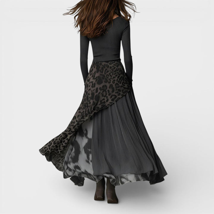 Carmen™ | Vestido maxi con estampado leopardo