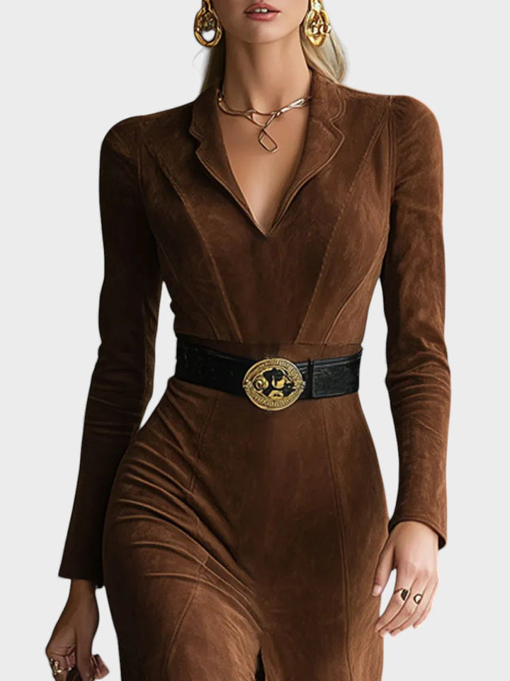 Carmen™ | Vestido retro con cuello en pico