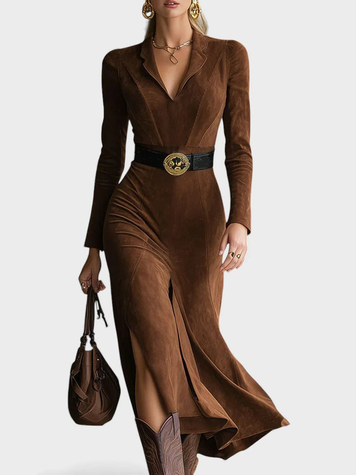 Carmen™ | Vestido retro con cuello en pico