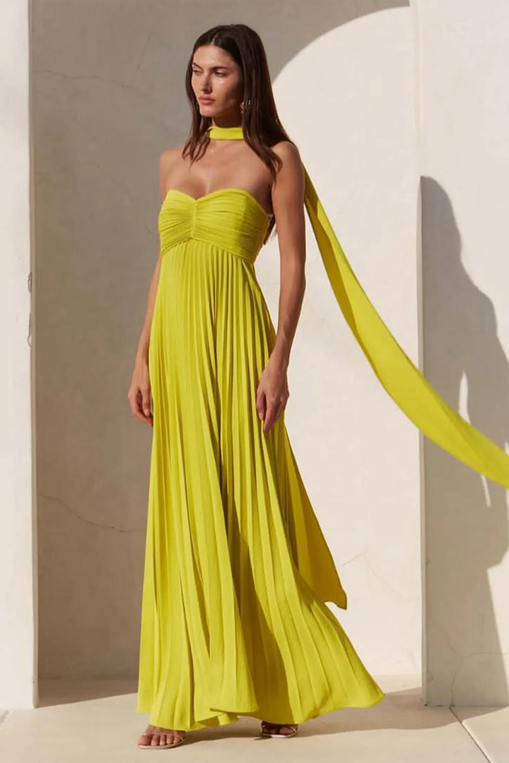 Aurelina™ | Vestido Maxi Plisado Sin Tirantes