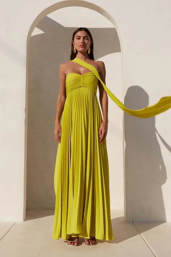 Aurelina™ | Vestido Maxi Plisado Sin Tirantes