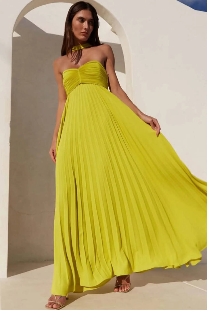 Aurelina™ | Vestido Maxi Plisado Sin Tirantes