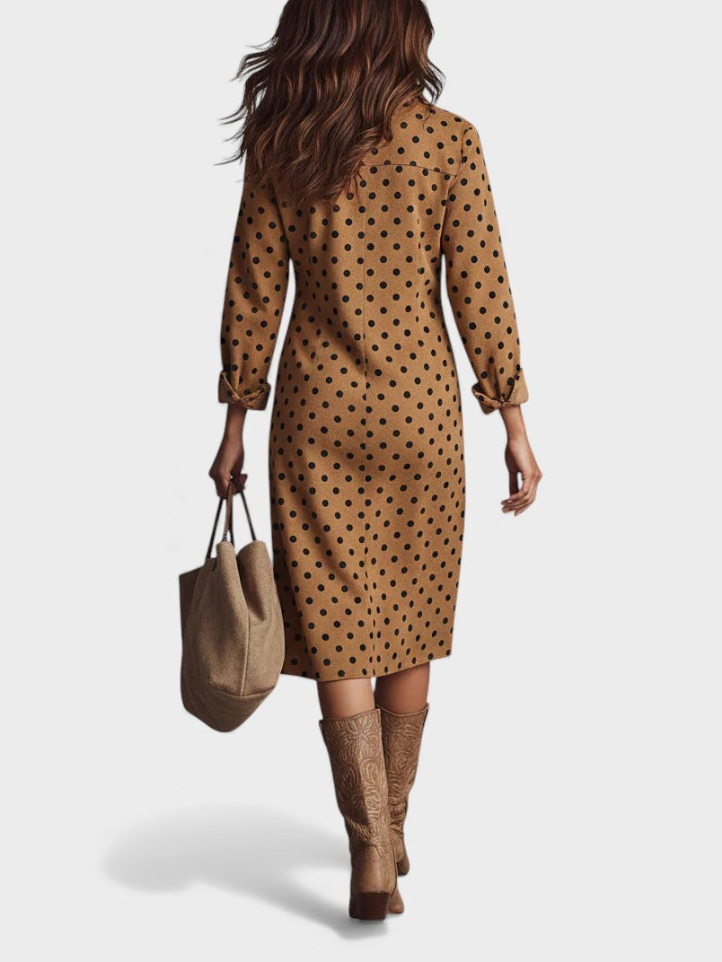 Irene™ | Vestido midi camisero de ante elegante