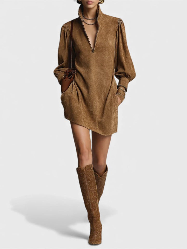 Marta™ | Vestido mini con detalle de cuello alto