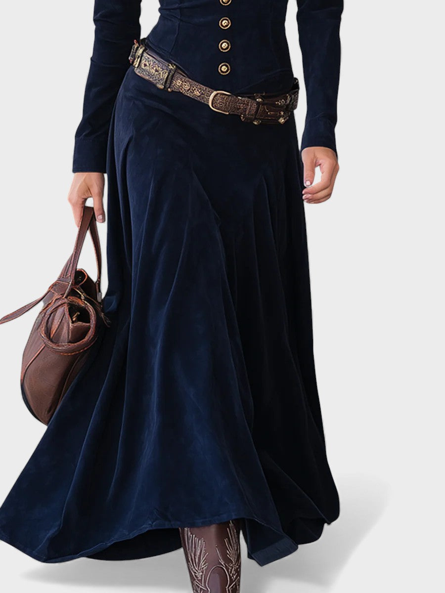 Pilar™ | Vestido maxi de terciopelo suave