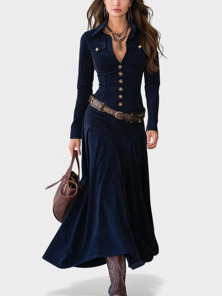 Pilar™ | Vestido maxi de terciopelo suave