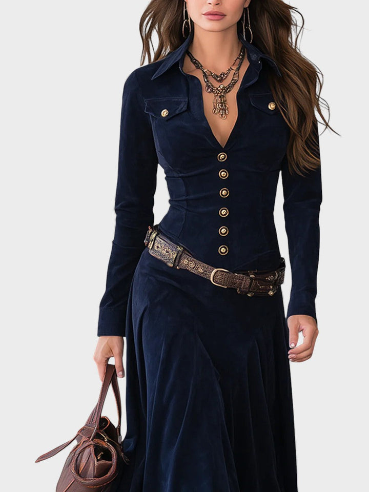 Pilar™ | Vestido maxi de terciopelo suave