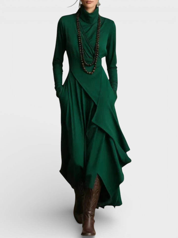 Sandra™ | Vestido maxi de punto asimétrico