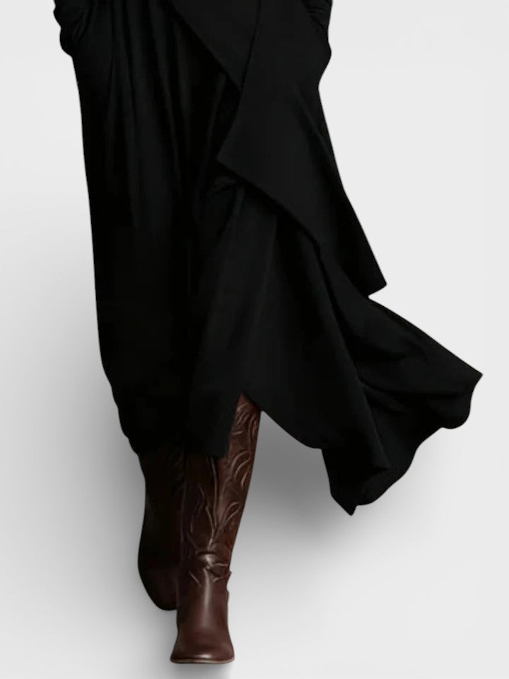 Sandra™ | Vestido maxi de punto asimétrico