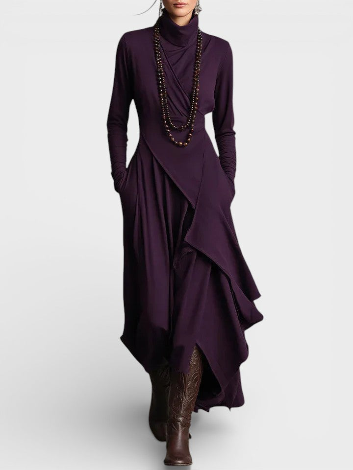 Sandra™ | Vestido maxi de punto asimétrico