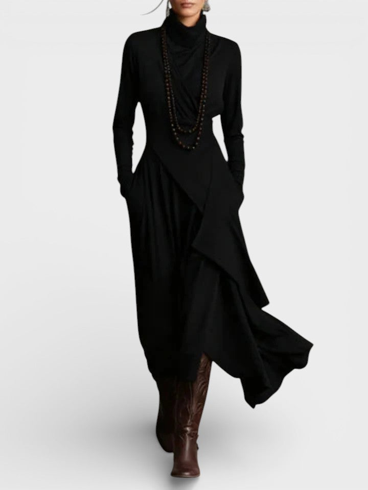 Sandra™ | Vestido maxi de punto asimétrico