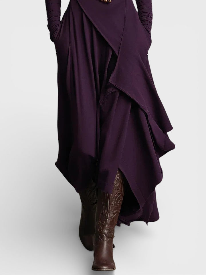 Sandra™ | Vestido maxi de punto asimétrico