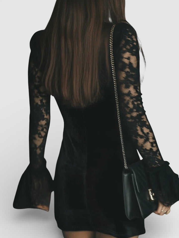 Luna™ | Vestido mini de terciopelo y encaje