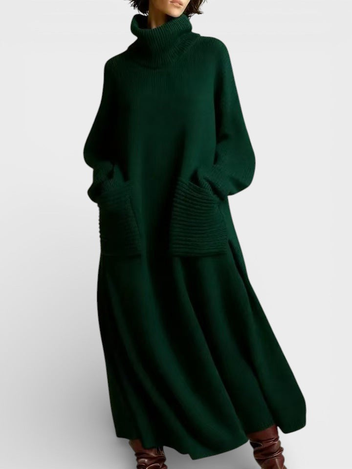 Elena™ | Vestido de punto de cuello alto