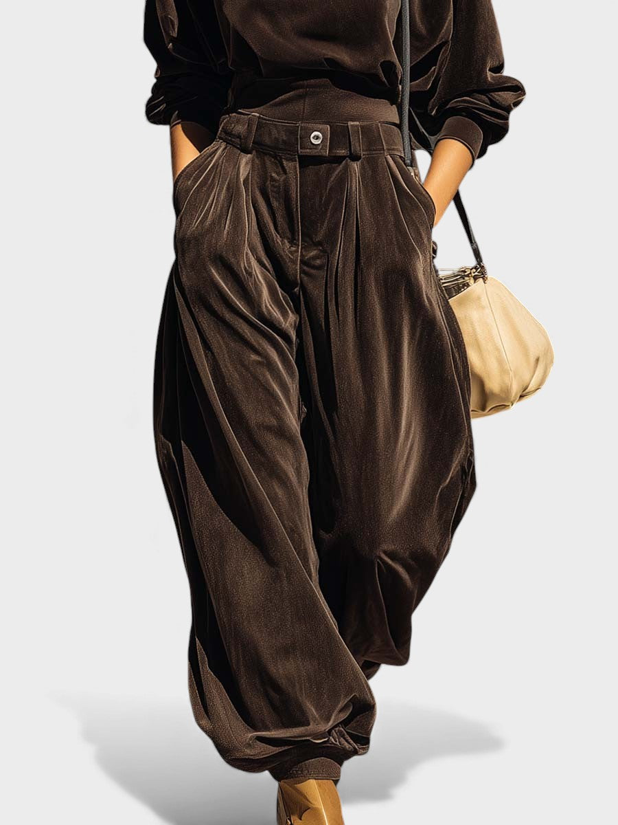 Carla™ | Conjunto de terciopelo con pantalones amplios