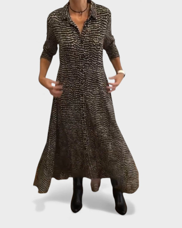 Julia™ | Vestido maxi de camisa fluido