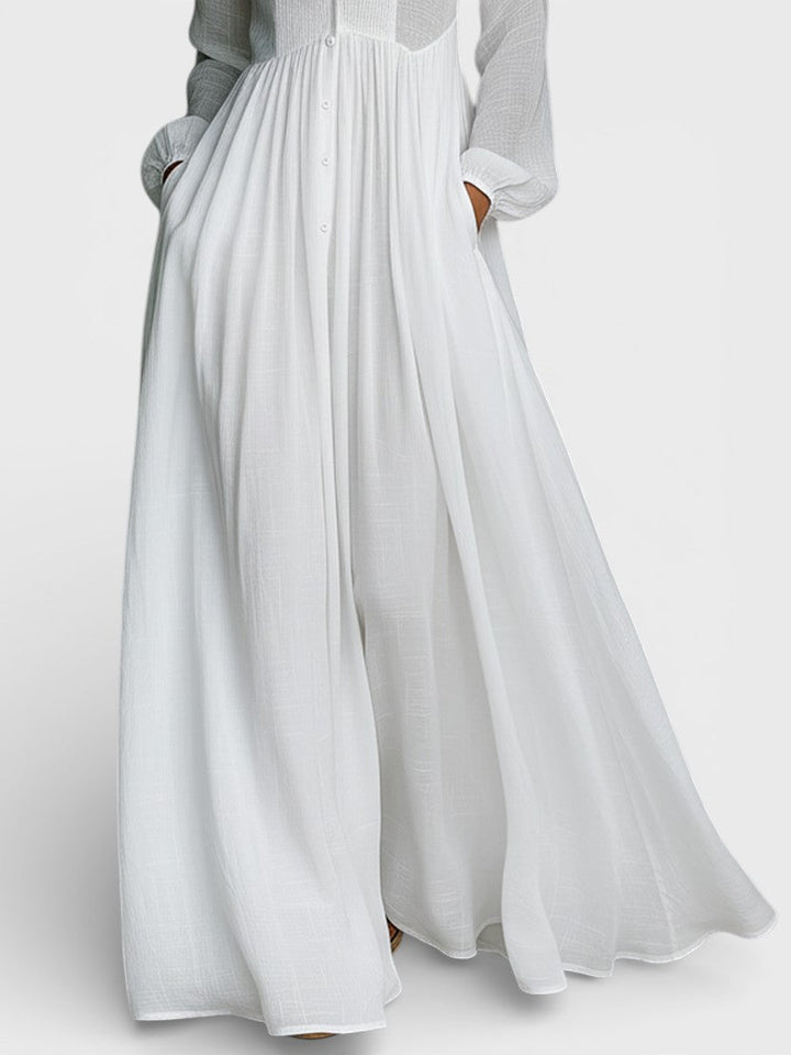 Amaia™ | Vestido maxi de algodón y lino